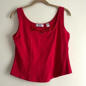 Q&A Corset Style‎ Red Tank Top